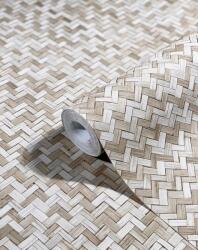 FüggönyFutár Webáruház Bézs színű gyékénymintás vlies tapéta, Marburg Botanica, 33309