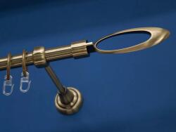 FüggönyFutár Webáruház Omikron antik arany egysoros fém függönykarnis-garnitúra, 200 cm, átm. 19 mm