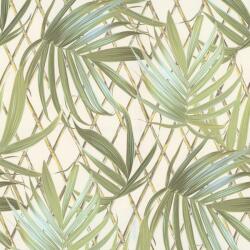 FüggönyFutár Webáruház Zöld színű levélmintás vlies-vinyl tapéta, Eldorado 15509
