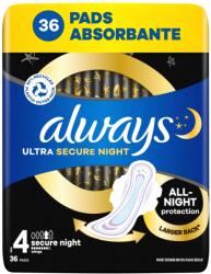 Always Șervețel sanitar cu aripi de noapte Always Ultra Secure 36pcs (10FC010169)