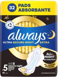 Always Șervețel sanitar Always Ultra Secure Night Extra înaripat 32pcs (10FC010170)