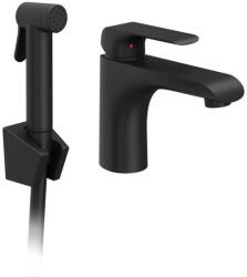 RAVAK Flat álló mosdócsaptelep bidézuhannyal leeresztő nélkül FL 112.20BLM, matt fekete