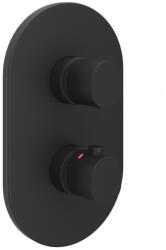 RAVAK Chrome II termosztátos 2-utas csaptelep, alaptest nélkül CR II 063.20BL. O2. RB071, fekete