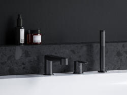 RAVAK Puri kádperem csaptelep szett PU 026.20BLM, matt fekete