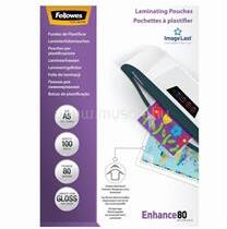 Fellowes Lamináló fólia, A5, 80 mikron, fényes, 100 db/doboz, FellowesR (FELLOWES_5306002) (FELLOWES_5306002)