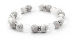 Agato Beneto Gyöngykarkötő howlitból, nefritből és kristályból MINK124/18