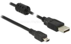 Delock USB 2.0-s kábel A-típusú csatlakozódugóval > USB 2.0 Mini-B csatlakozódugóval, 1, 5 m, fekete (DL84913) (DL84913)