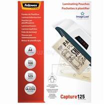 Fellowes Lamináló fólia, A4, 125 micron, fényes, 100 db/doboz, FellowesR (FELLOWES_5307407) (FELLOWES_5307407)