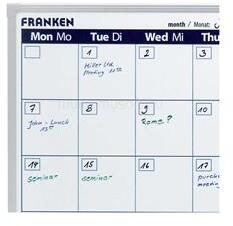 Franken Havi tervezőtábla, mágneses, 90x60cm, ValueLine VO-7 Franken (FRANKEN_30782) (FRANKEN_30782)