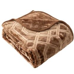 Spod Igły i Nitki Vito Akril takaró 160x200 cm csokoládé dombornyomott geometriai mintás, dekoratív ágytakaró (2334994)