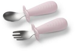 BabyOno Be Active Stainless Steel Spoon and Fork étkészlet gyermekeknek Pink 12m+ 2 db