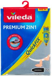 Vileda Husa pentru masa de calcat Vileda Premium 2 in 1 pentru statie de calcat cu aburi, potrivita pentru mese de calcat de la 30-45 cm x 110-130 cm, din bumbac, culoare albastru-verde (172217)