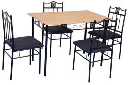 Unic Spot Berta étkezőgarnitúra, 4 személyes, fekete/tölgy