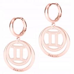  Aranyozott Ikrek csillagjegyű fülbevaló 925-ös ezüstből