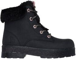 Skechers Skechers, Street Glitz műbőr csizma műszőrme részletekkel, Koptatott fekete, 33.5 EU (310952L-BLK-33.5)