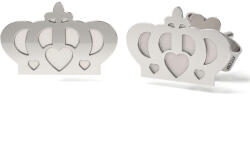  Ezüst Korona Fülbevaló Szívvel - 925-ös Ezüst