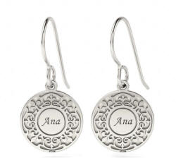  Ezüst Ana Névgravírozású Fülbevaló - 925 Sterling Ezüst