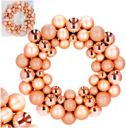 Springos karácsonyi gömbkoszorú 34cm, rosegold (CA1388)