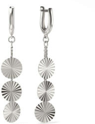  Ezüst Függő Fülbevaló - 3 Kör Medállal - 925-ös Ezüst