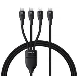 Baseus FLASH SERIES III cablu de date 3in1 Type-C - 2 Type-C/lightning, 150cm, NEGRU (P10377502111-00)