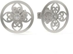 Atcom Jewelry ATCOM - Virágmintás Ezüst Fülbevaló - Kristályokkal - 12 mm