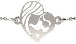 Atcom Jewelry ATCOM Anya-lánya Szív Medál Ezüst Karkötő - 12 mm