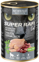RAFI 12x400g Super Rafi Sterilised Cat Gyöngytyúk & kacsaszív nedves macskatáp