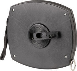Giantop Mérőszalag, Giantop CR-001, fekete, 50 m/10 mm, acél szalag, fém rögzítőhurok, műanyag tok, tekercselő fogantyú (TC216579)