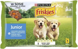 Friskies Junior Nedves Kutyaeledel Szószos Válogatás (Csirke és Sárgarépa) - 4x100 g
