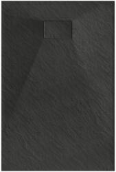 Welland kőhatású zuhanytálca szifonnal 70 x 100 cm - fekete (GT-10070SS)