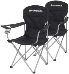 SONGMICS Összecsukható Kemping Szék Szett Oxford Szövettel Fekete (EUZ-GCB08BK)