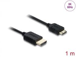 Delock Cablu Coaxial High Speed HDMI la mini-C HDMI 8K60Hz/4K240Hz 1m Negru, Delock 81684 (81684)