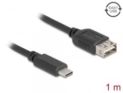 Delock Cablu USB 2.0 Type C la EASY USB-A T-M 1m, Delock 81536 (81536)