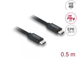 Delock Cablu Coaxial USB 40 Gbps 240W PD 3.1 8K30Hz 0.5m Negru, Delock 81705 (81705)