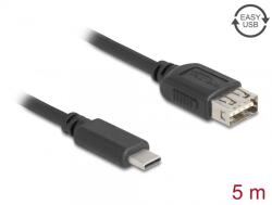 Delock Cablu USB 2.0 Type C la EASY USB-A T-M 5m, Delock 81539 (81539)