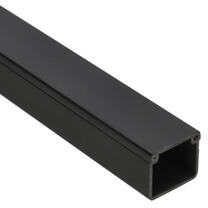  Fekete kábelcsatorna, 20x18 mm, műanyag, pattintható fedéllel - 2 m (K.2018C)