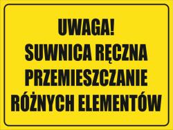  Tábla Figyelem! Kézi daru gravírozás piktogram 20x15 cm sok minta (Tabliczka piktogram)