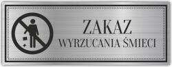  Információs tábla piktogram gravírozott Szemét Tilos (Tabliczka informacyjna)