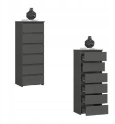 AKORD Komód szekrény 40 cm CL6 6 fiókos grafit Akd (OP0LCL6SZAR001)