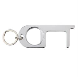  Kulcstartó üvegnyitó és ajtónyitó, alumínium, ezüst szinű 8, 8 x 3, 5 x 0, 4 cm