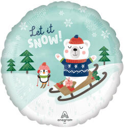 Amscan Karácsonyi Let it Snow fólia lufi 43 cm