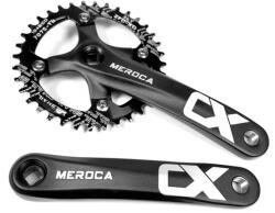 Spyral Meroca CX N-W négyszögtengelyes MTB hajtómű, 36T, 1x9-12s lánckerékkel, 170 mm, alumínium, fekete