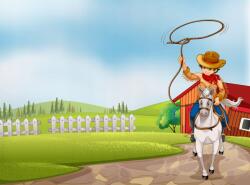 agmART Fotótapéta gyerekeknek Kowboj Ranch Lasso Ló (Fototapety agmART)