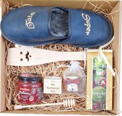  Kész Ajándék Szett Papucs Apának Kartondobozban Méz Tea *40