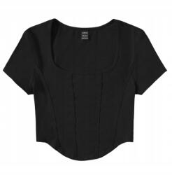 Shein Fekete Rövid Női Felső Rövid Ujjú Nyakkivágással 34 1JI
