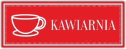  Gravírozott tábla az ajtóra Kávézó (Tabliczka Grawerowana na drzwi KAWIARNIA)