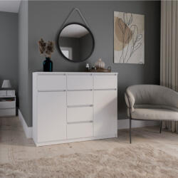 GreenSite 2D6S fiókos szekrény, 120x100x40 cm, fehér