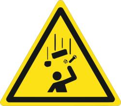  Figyelmeztető tábla leeső elemek ellen gravírozott 10x10 nagy választékban (Tabliczka piktogram)