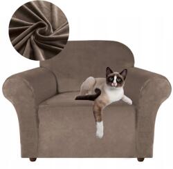 Ubieramy-meble Fotelhuzat 1 személyes Kanapé 90-140 CM Rugalmas Velúr Kakaóbarna (22L1)