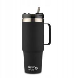 NAVA termosz bögre szívószállal, 900 ml, fekete, We Care (10-016-107)